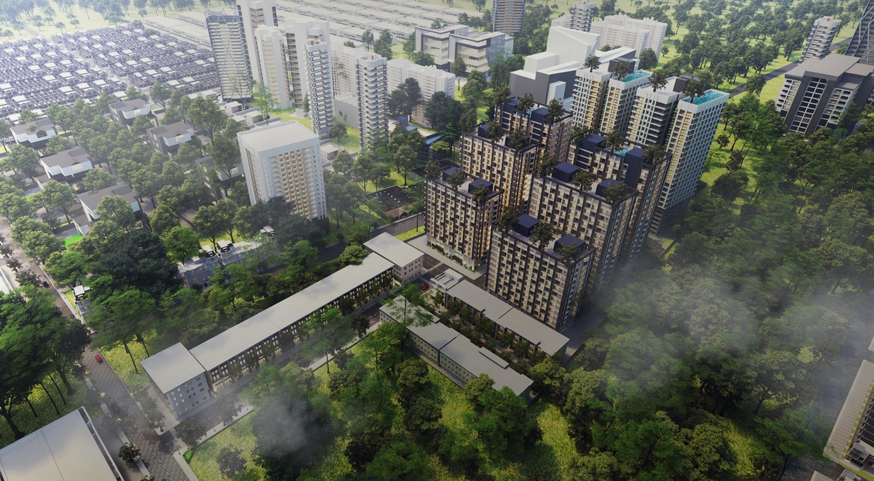 Aerial architectural rendering of Lotus Land 598