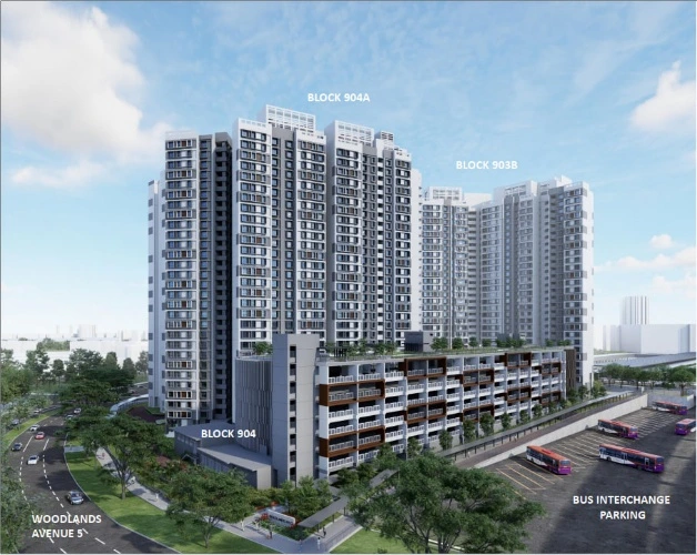 Architectural rendering of the HDB Woodlands housing development